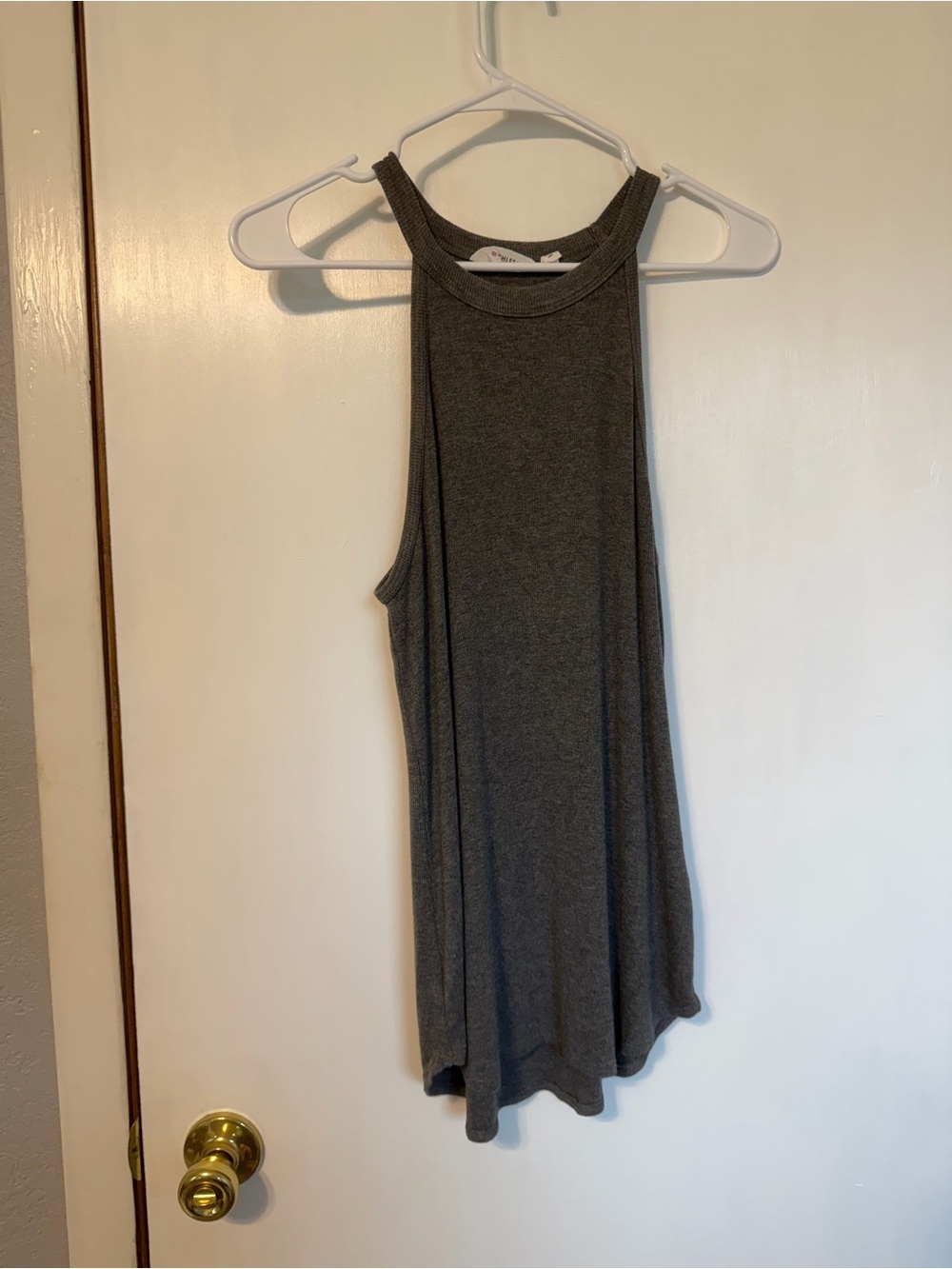 Athleta Charcoal Gray High-Neck Sleeveless Tank